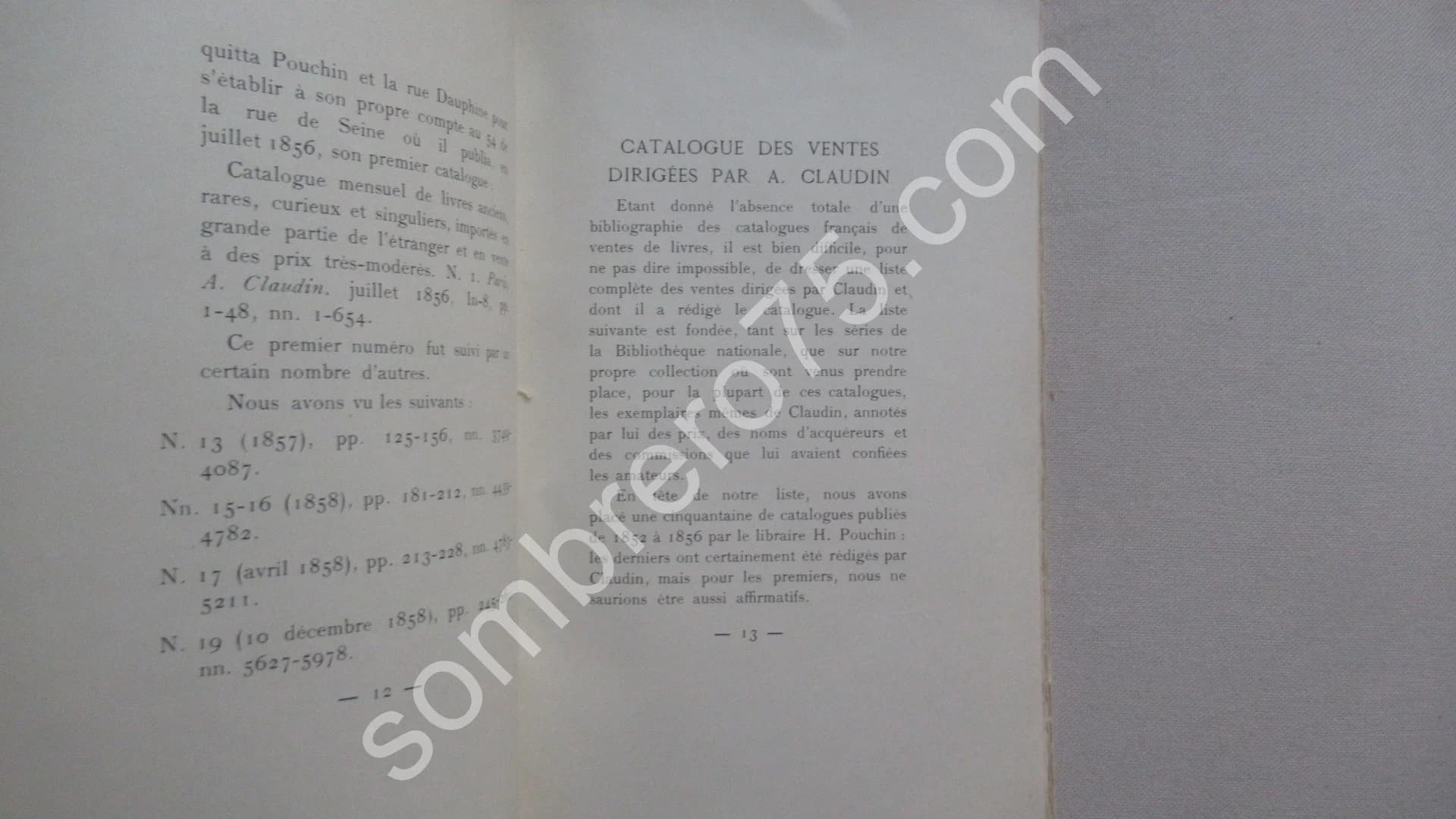 Bibliographie des Publications d'Anatole CLAUDIN 1833-1906. Seymour de Ricci - Image 4
