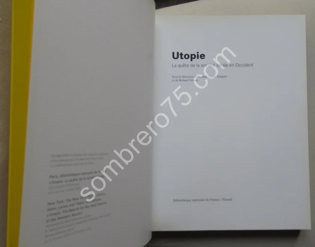 Utopie - La Quête de la Société Idéale en Occident. B.N.F - Image 3