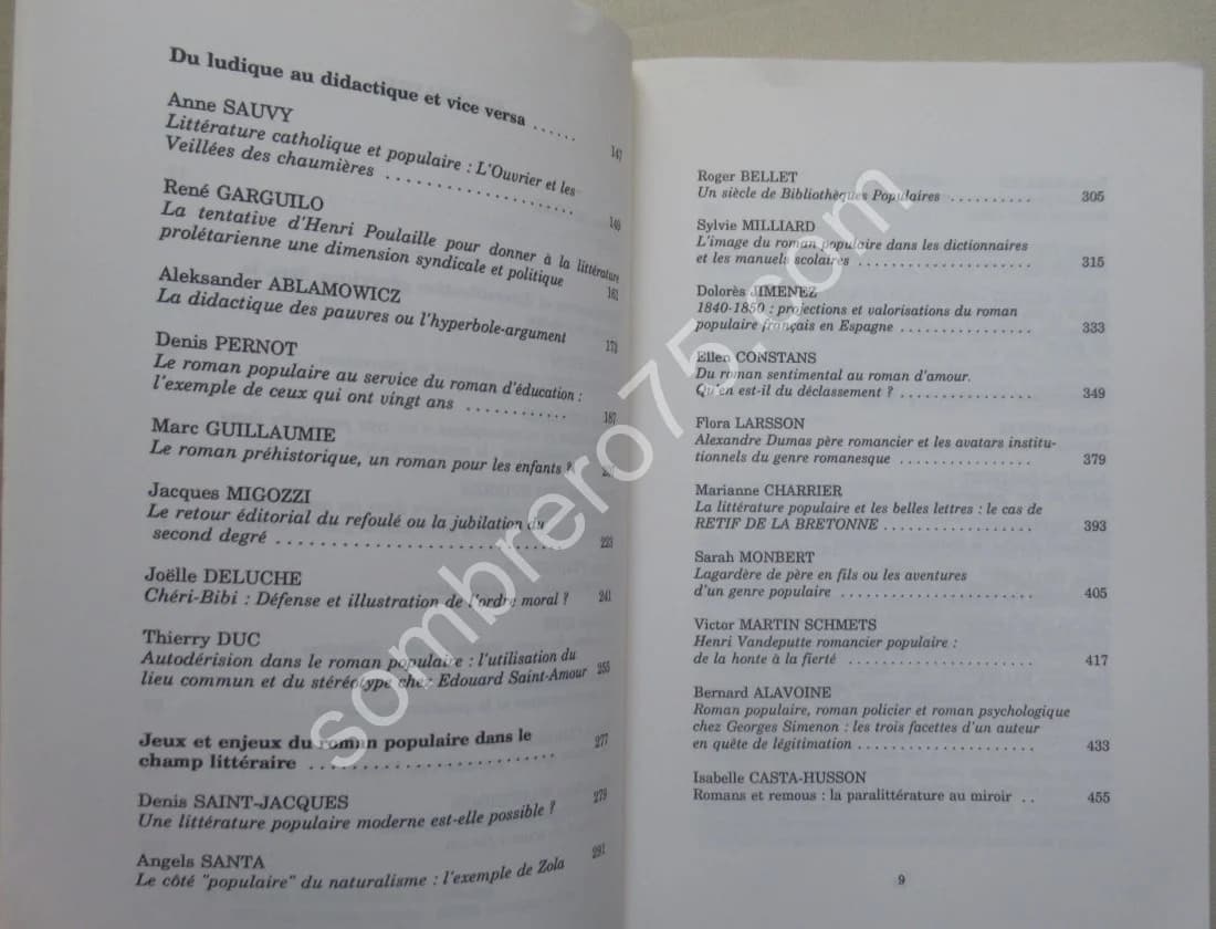 Le Roman Populaire en Question (s). Acte Colloque International 1995. J MIGOZZI - Image 5