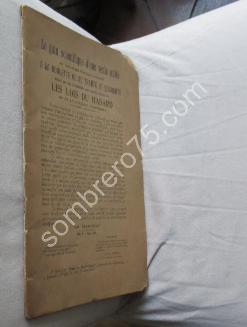 Le Gain Scientifique d'une seule Unité à la Roulette ou au Trente et Quarante. Les Lois du Hasard - Image 11