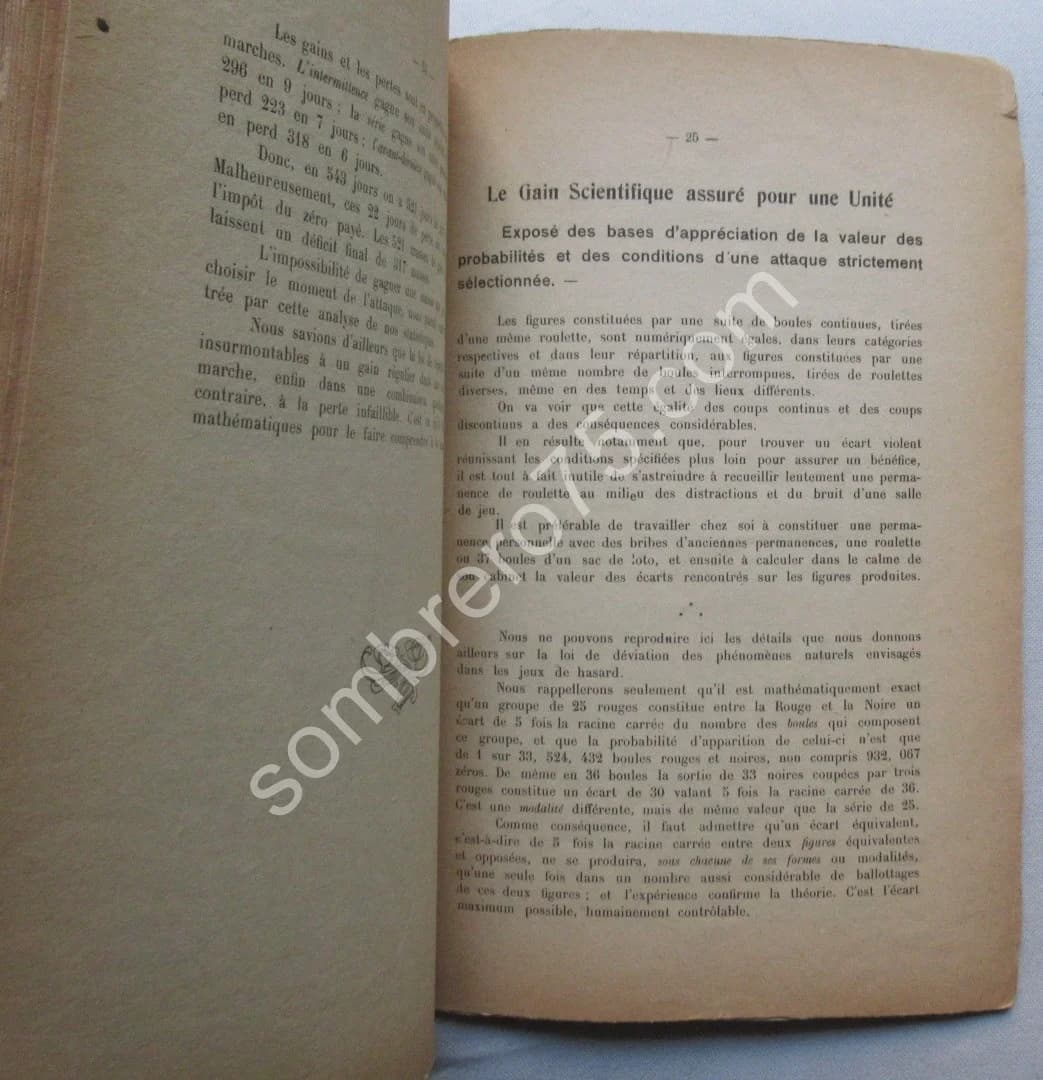 Le Gain Scientifique d'une seule Unité à la Roulette ou au Trente et Quarante. Les Lois du Hasard - Image 13