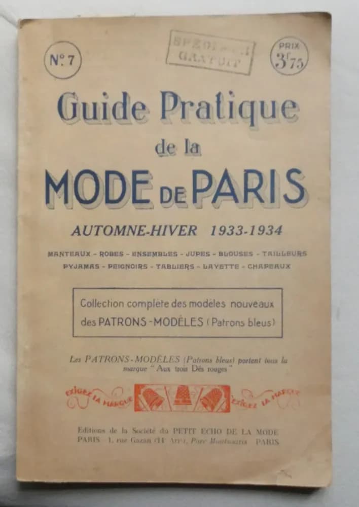 Guide Pratique de la Mode de Paris. Automne Hiver 1933-1934