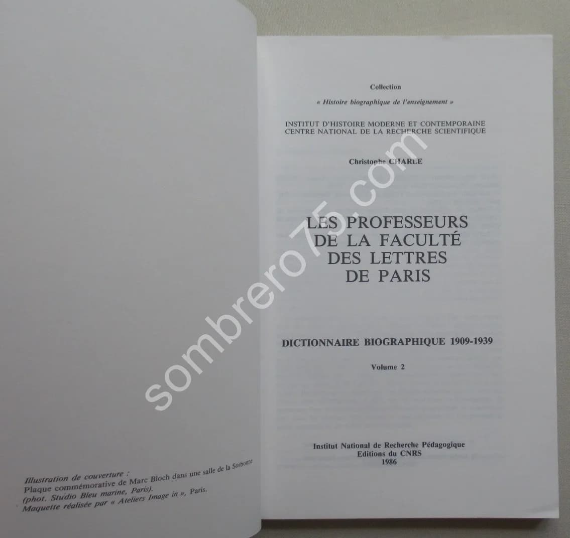 Les Professeurs de la Faculté des Lettres de Paris 1909-1939. Vol. 2. Ch CHARLE - Image 3