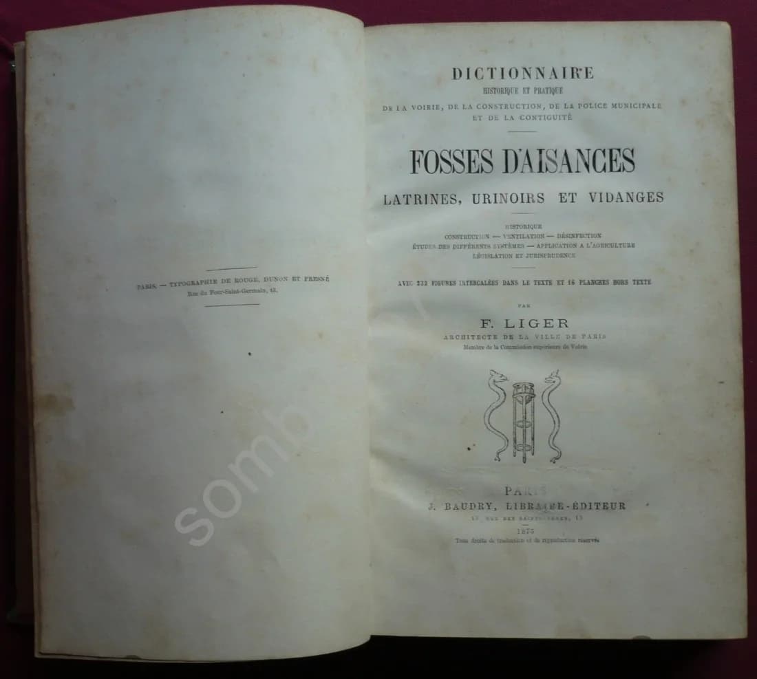 Dictionnaire Historique et Pratique de la Voierie...Fosses d'aisances : Latrines, Urinoirs et Vidanges. 1875 - Image 5