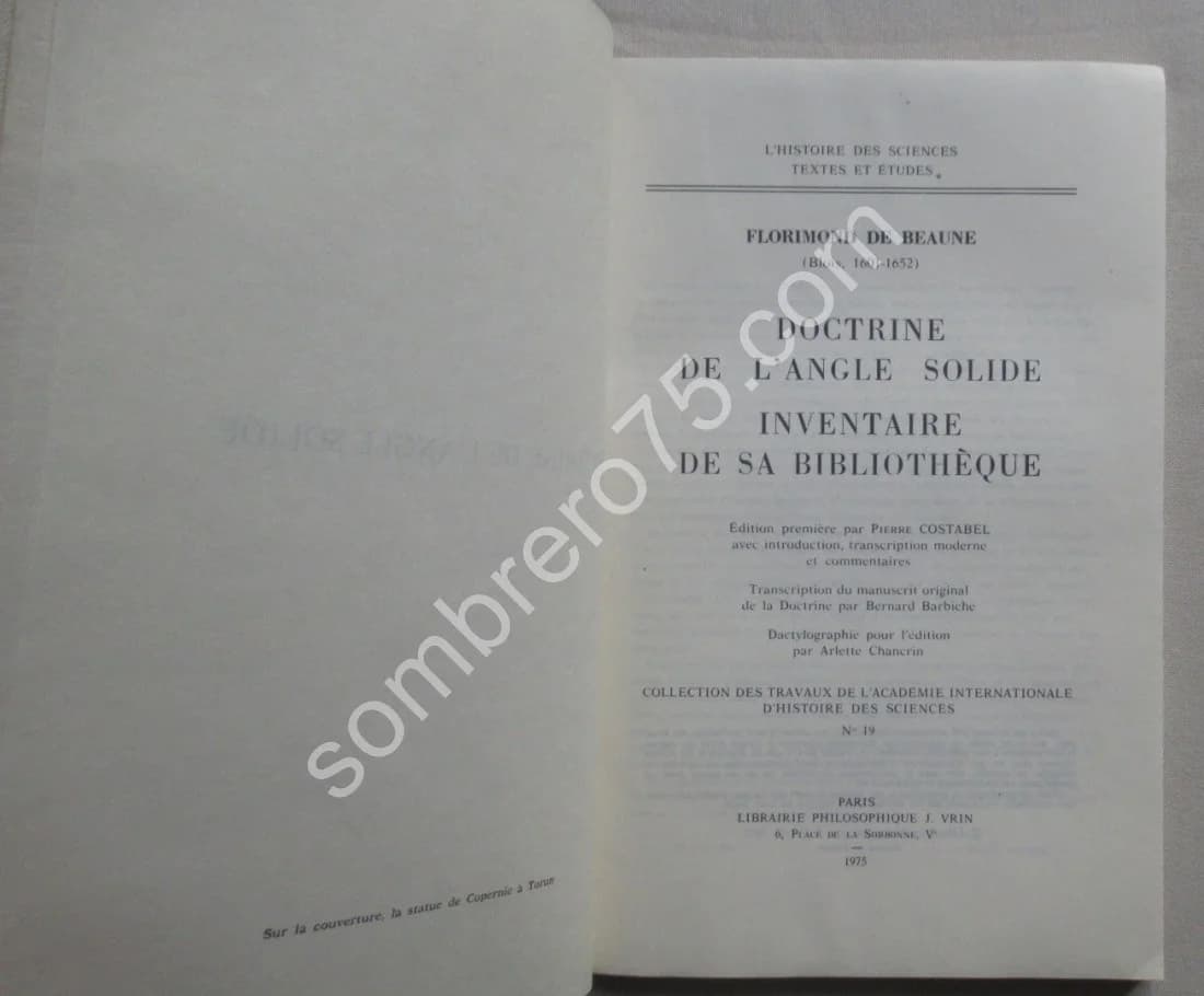 Florimond de Beaune. Doctrine de l'Angle Solide Inventaire de sa Bibliothèque - Image 3
