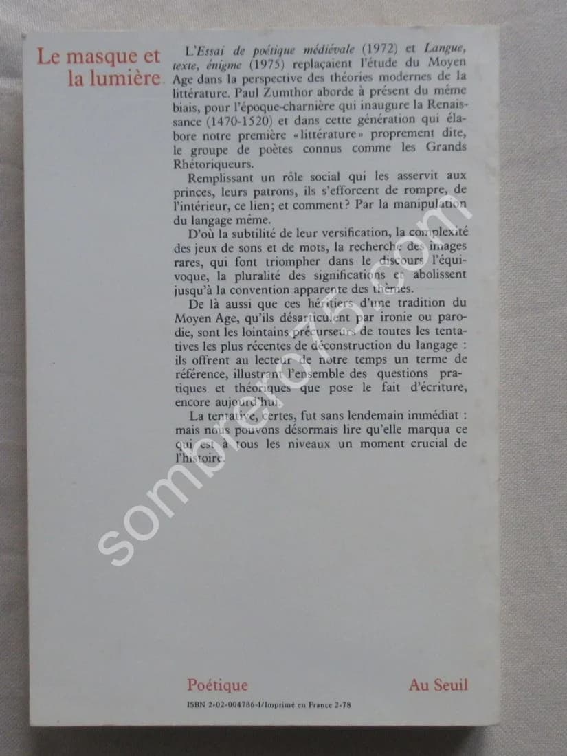 Le Masque et la Lumière. La Poétique des grands rhétoriqueurs - Image 4