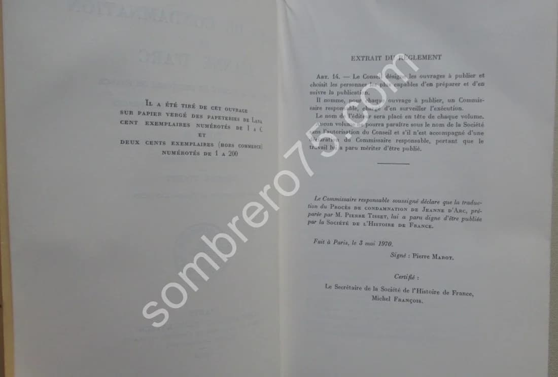 Procès de Condamnation de Jeanne d'Arc- 3 Tomes - Image 6