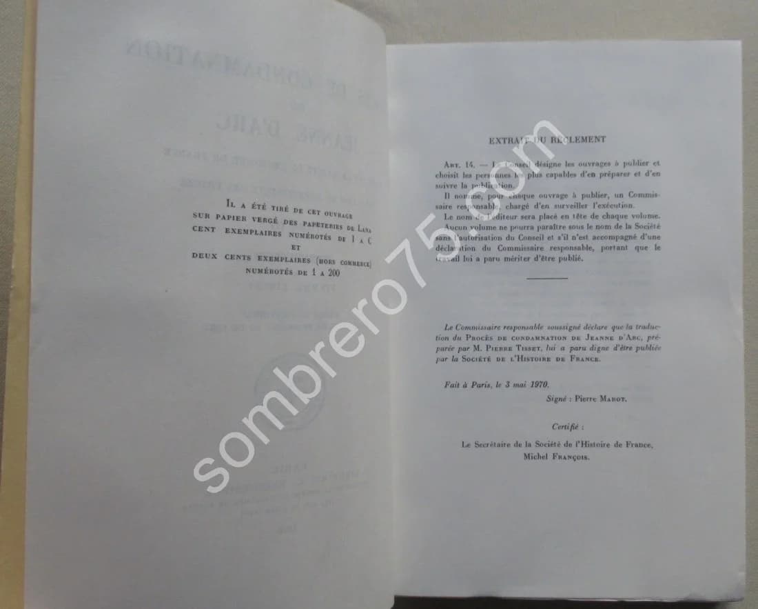 Procès de Condamnation de Jeanne d'Arc- 3 Tomes - Image 8