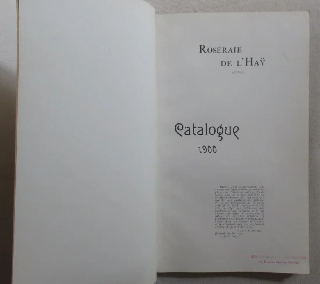 Collection Botanique de la Roseraie de l'Haÿ. Catalogue 1900. F CREPIN - Image 3