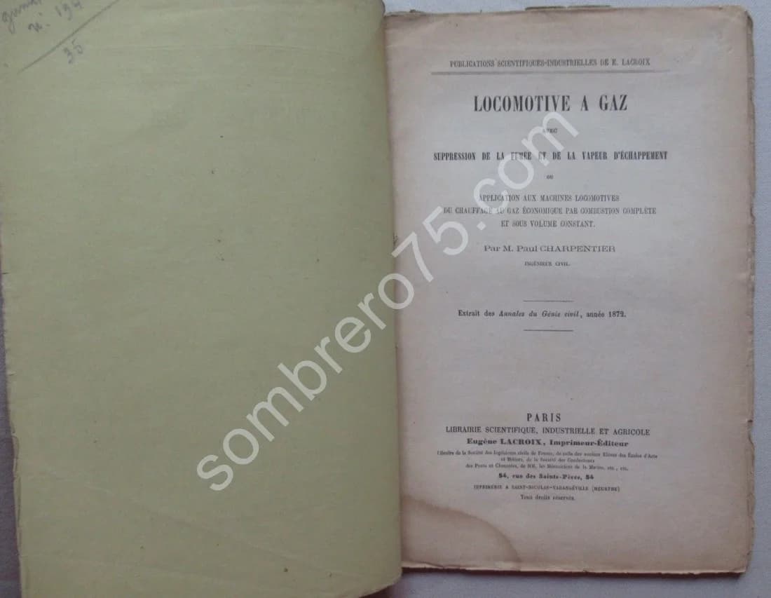 Locomotive à Gaz avec Suppression de la Fumée et de la Vapeur. P Charpentier - Image 2