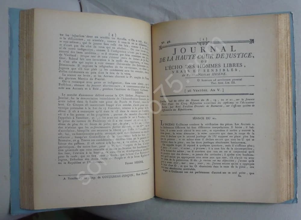 Journal de la Haute Cour de Justice ou l'Echo des Hommes Libres, Vrais et Sensibles An IV - An V - Image 3