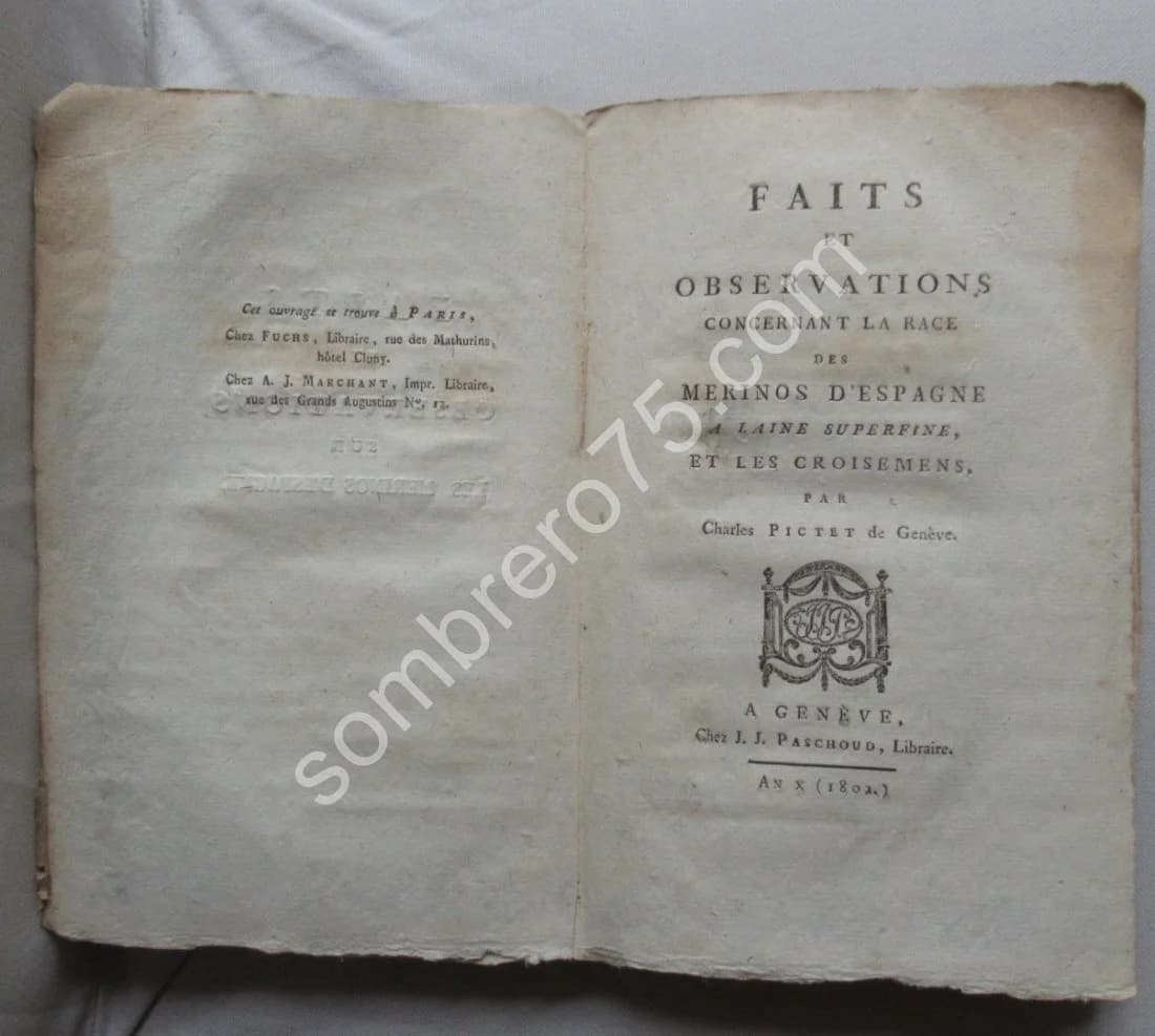 Faits et Observations concernant la Race des Merinos d'Espagne. Ch PICTET - Image 4
