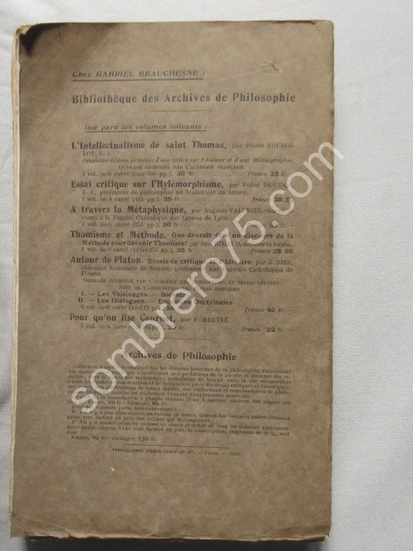 La Critique de la Connaissance. Joseph de Tonquédec. 1929 - Image 9