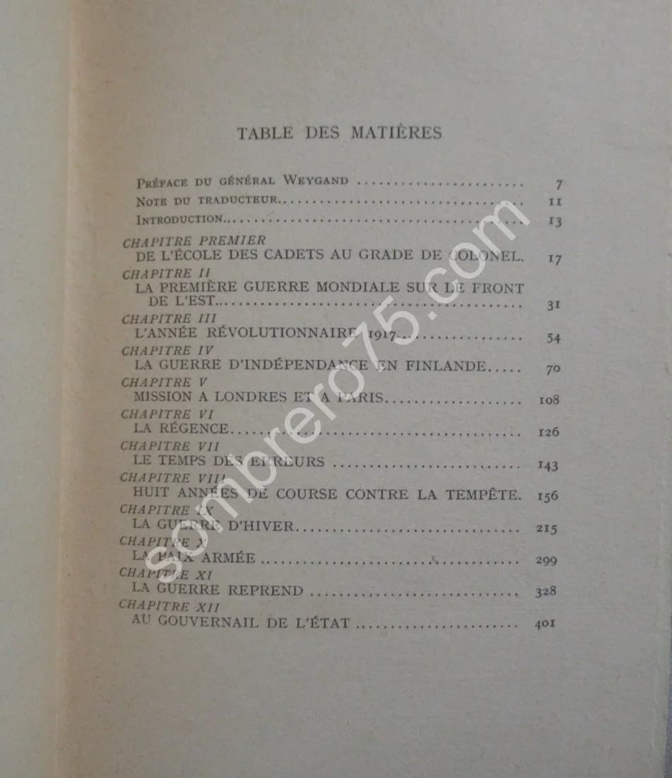 Les Mémoires du Maréchal Mannerheim 1882-1946. Général Weygand - Image 4