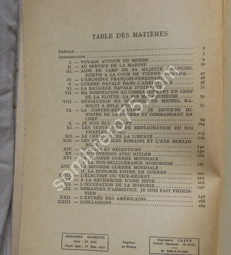 Mémoires de l'Amiral Horthy - Régent de Hongrie - Image 4