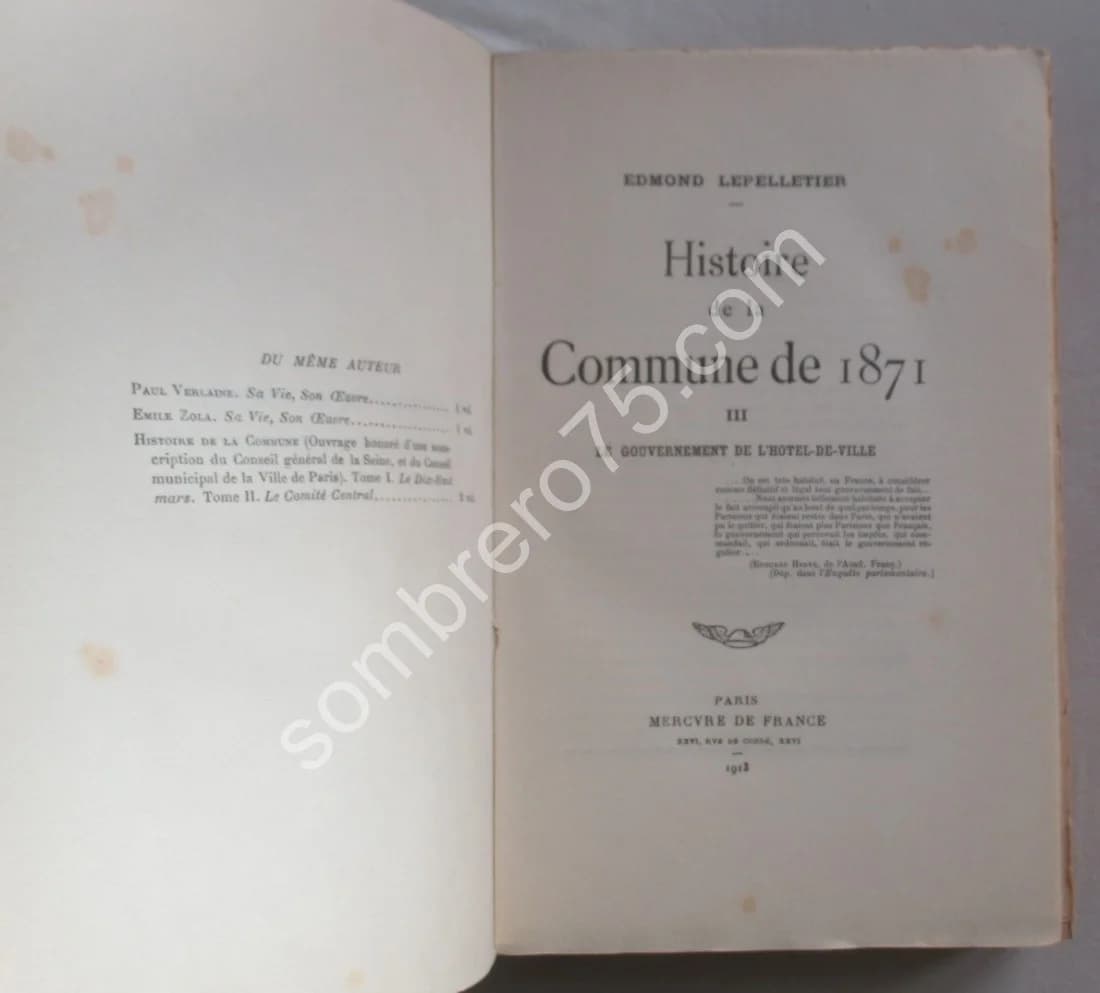 Histoire de la Commune de 1871.. 3 VOL - Image 7
