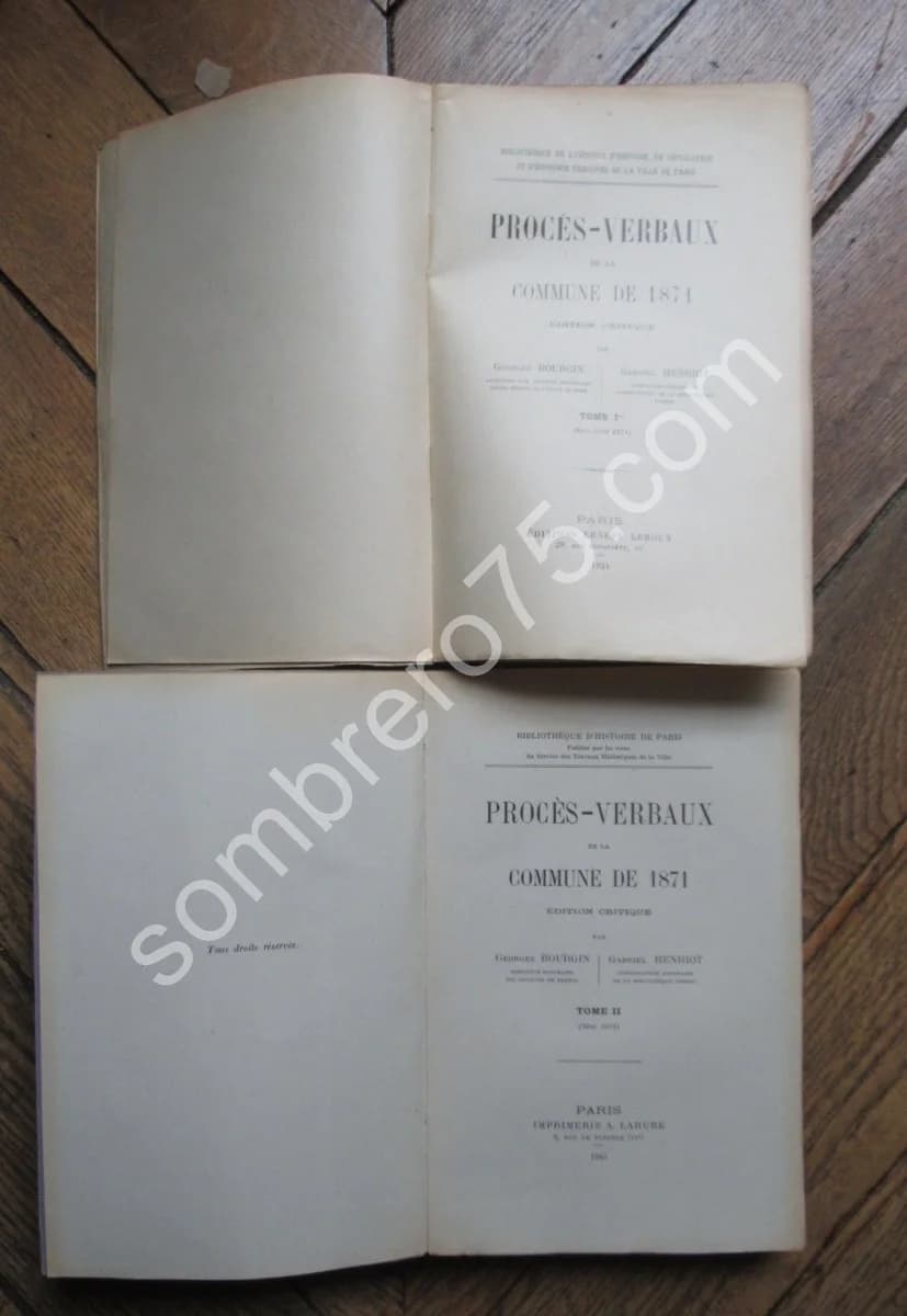 Procès Verbaux de la Commune de 1871 - 2 Tomes - Image 3