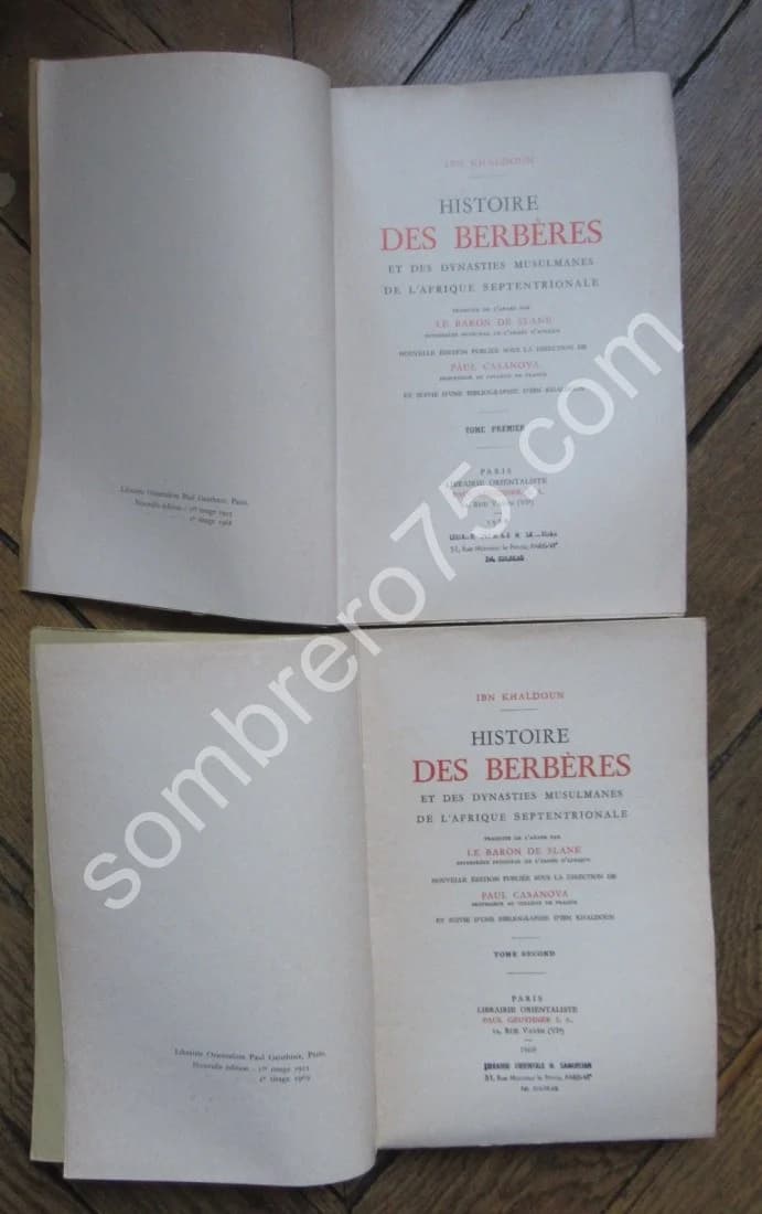 Histoire des Berbères et des Dynasties Musulmanes. 4 Tomes - Image 3