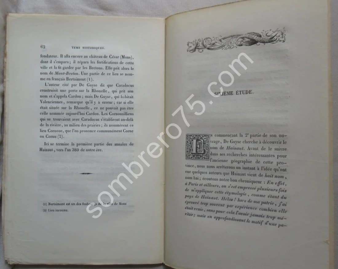 Etudes sur l'Histoire de Haynaut, de Jacques de Guise. 1841 - Image 4