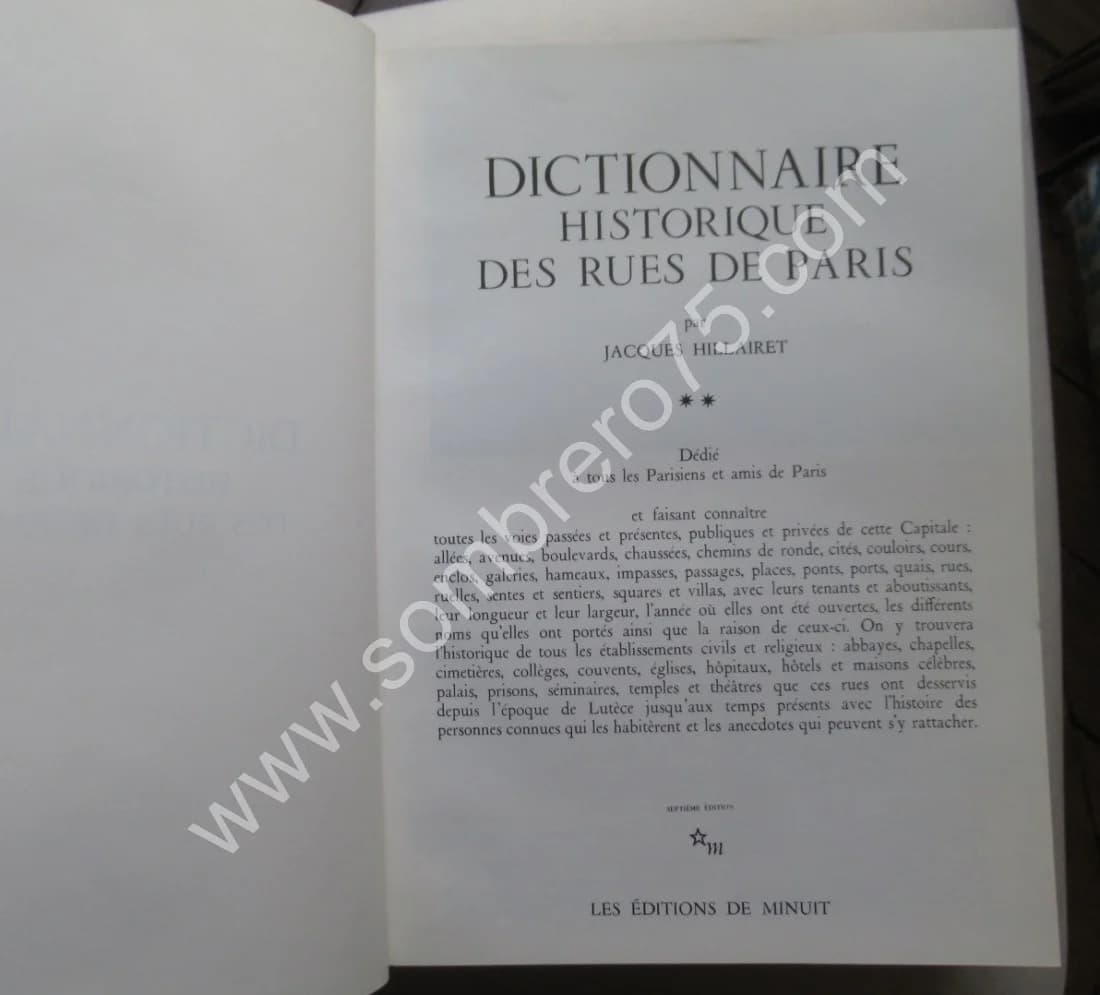 Dictionnaire Historique des Rues de Paris- 3 Tomes - Image 5