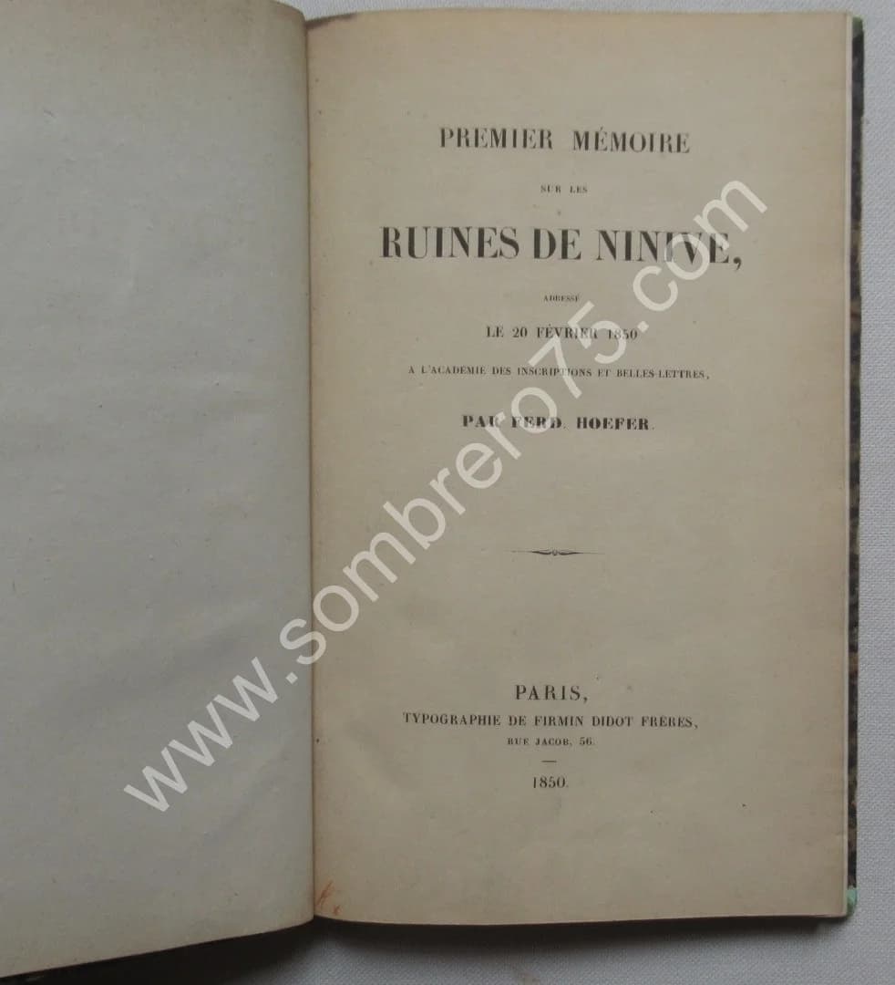 Premier Mémoire sur les Ruines de Ninive et autres textes. Fred. HOEFER - Image 3