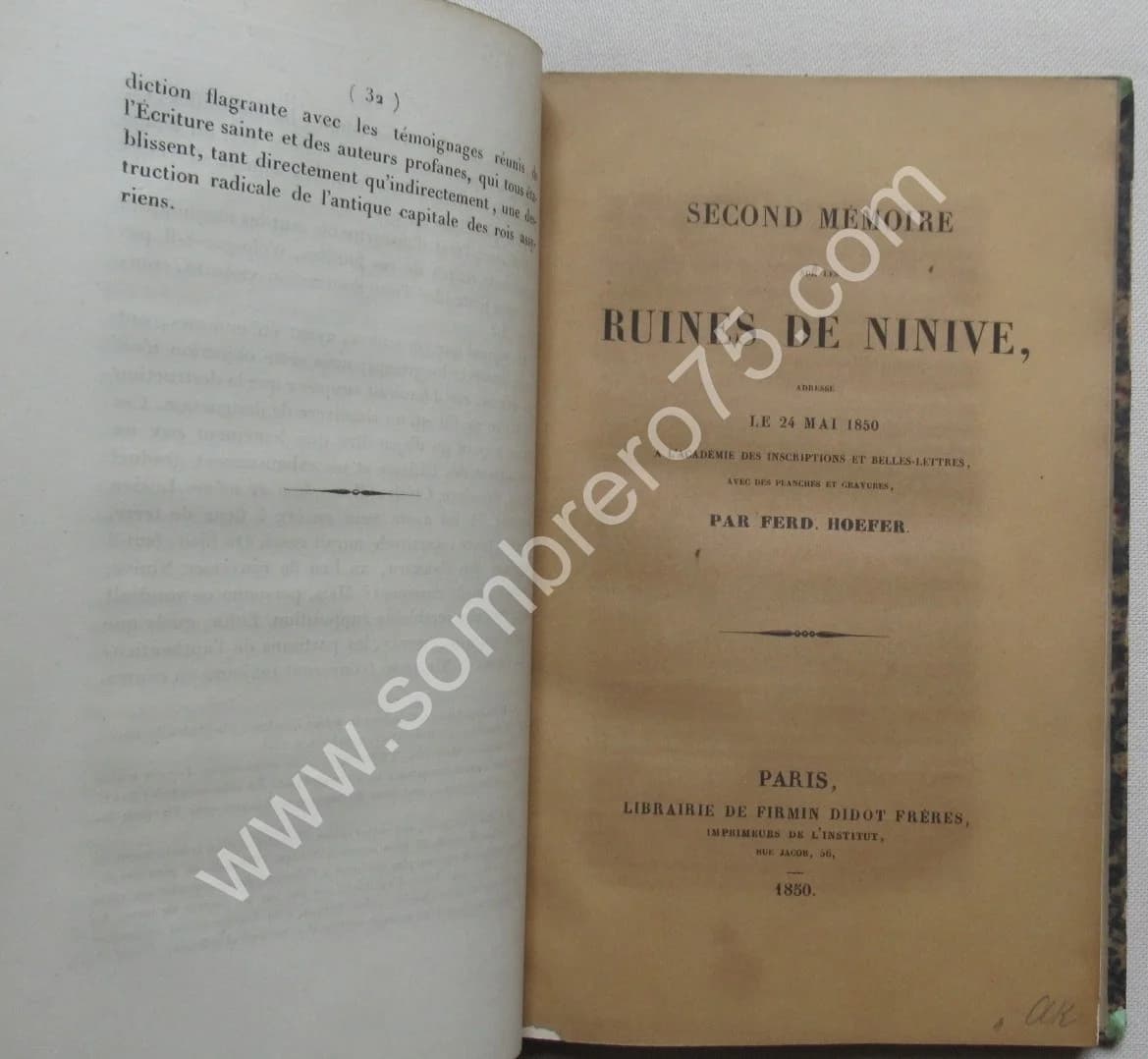 Premier Mémoire sur les Ruines de Ninive et autres textes. Fred. HOEFER - Image 5