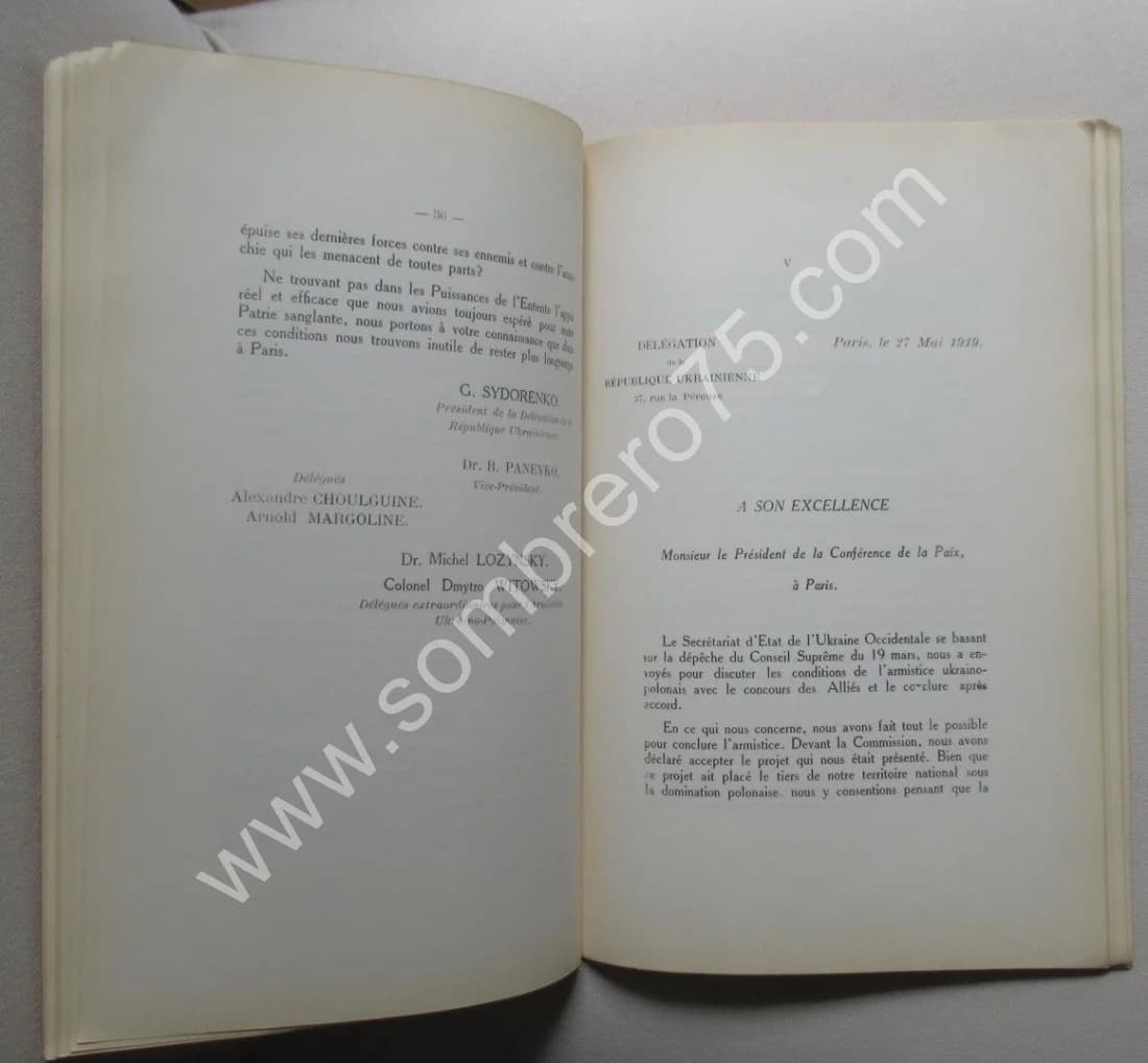 Décisions du Conseil Suprême sur la Galicie Orientale. Ukraine. 1919 M. LOZYNSKY - Image 4