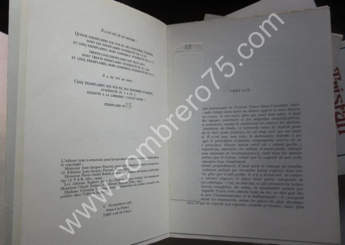 Tristan TZARA - Oeuvres Complètes 1à 5. Ex. Vélin Alfa + 1 - Image 3