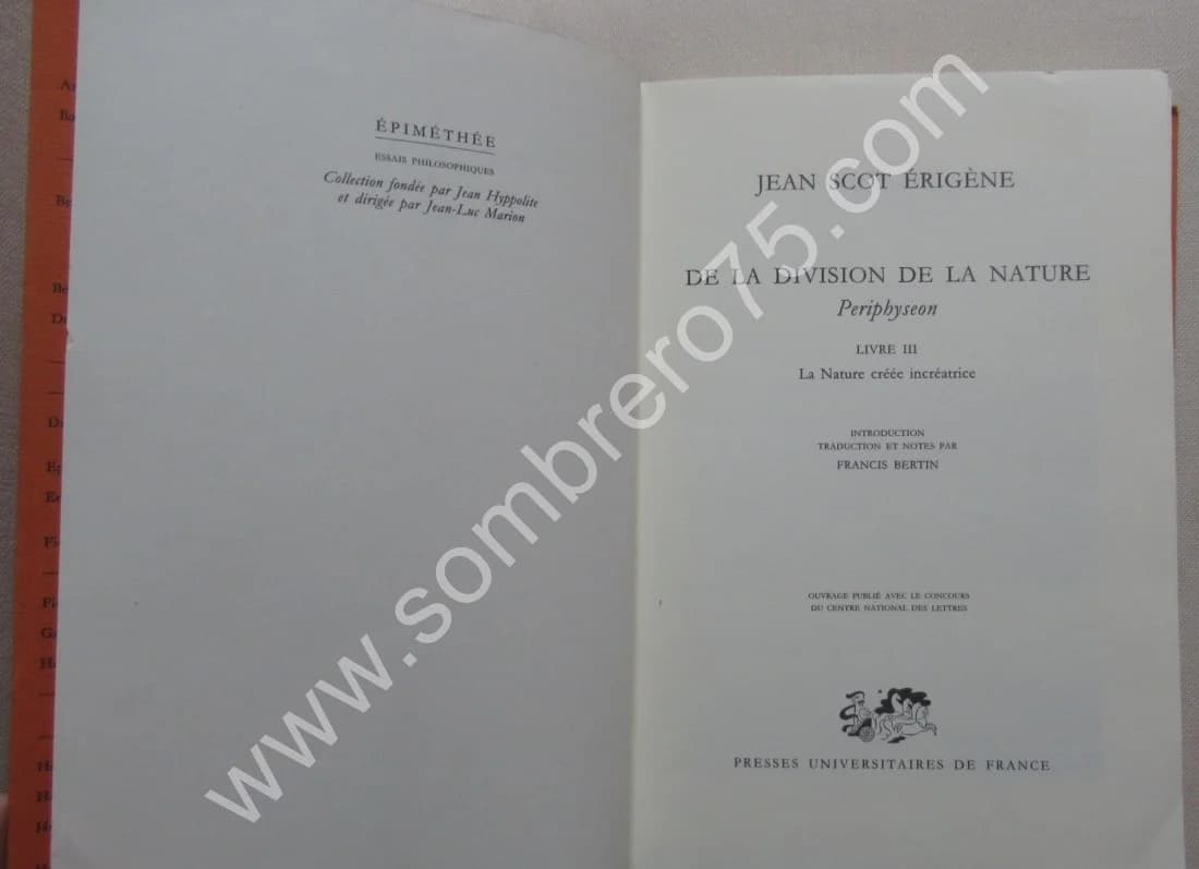 De la Division de la Nature: Periphyseon - Livre III - La Nature Créée Increatrice - Image 3