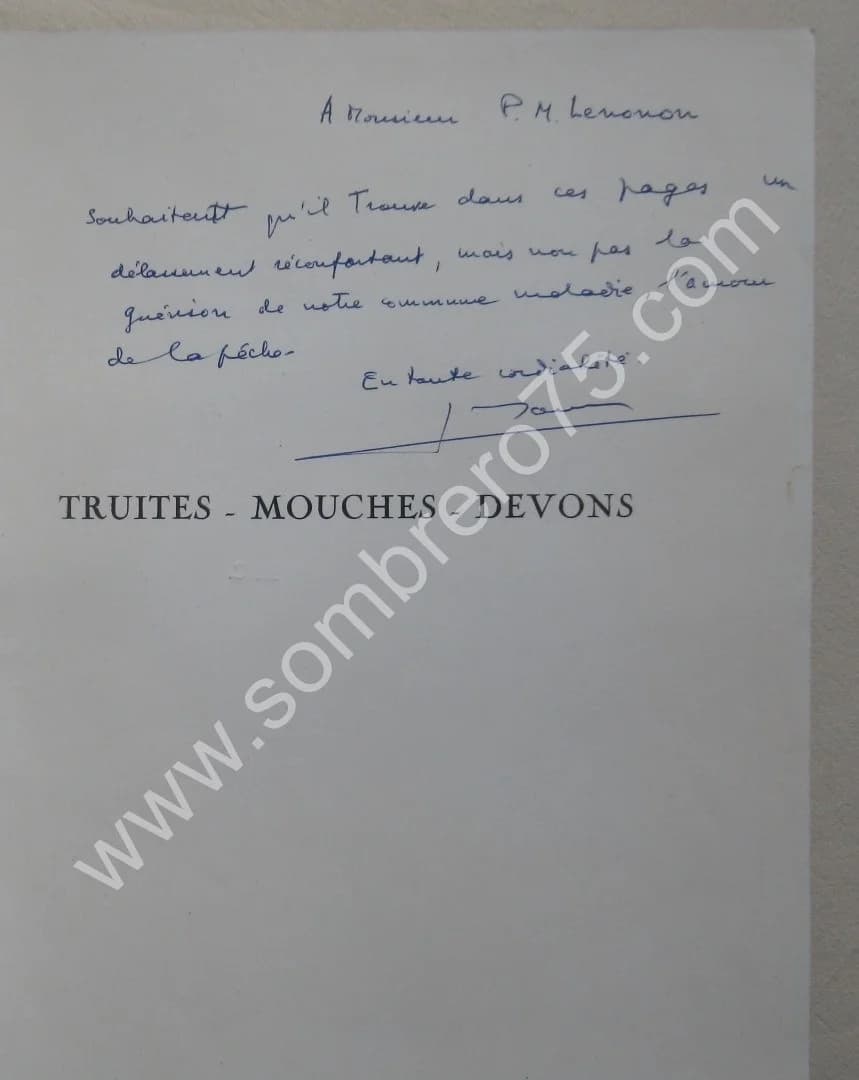 Truites Mouches Devons. Dr P BARBELLION 1948. Ex. H. C - Image 3