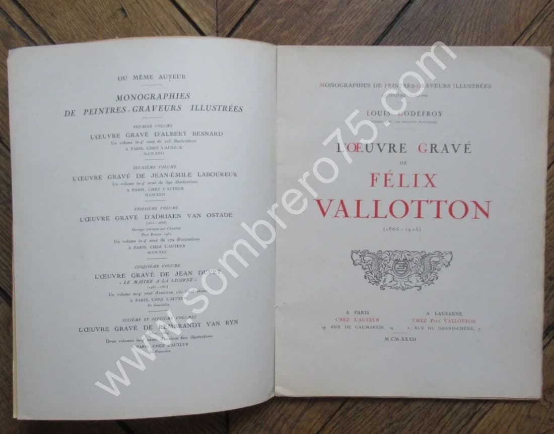 L'oeuvre Gravé de Félix Vallotton 1865 1925. Louis GODEGROY - Image 3