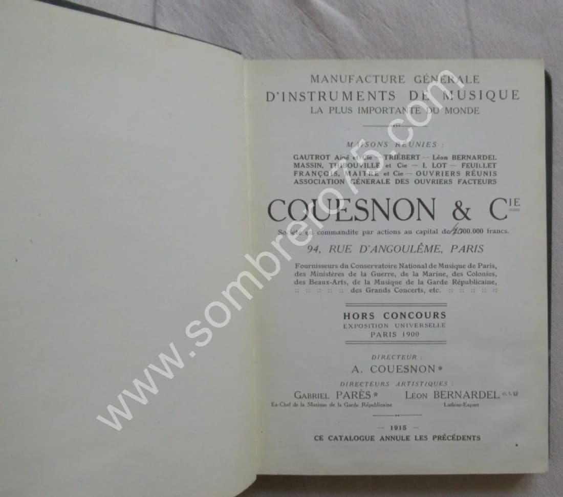 Catalogue Guide Couesnon & Cie. 1915. Instruments de Musique - Image 3