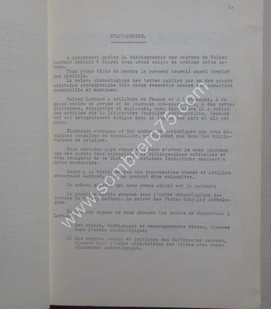 Valéry LARBAUD, Essai de Bibliographie (Bruxelles, 1958) - Image 4