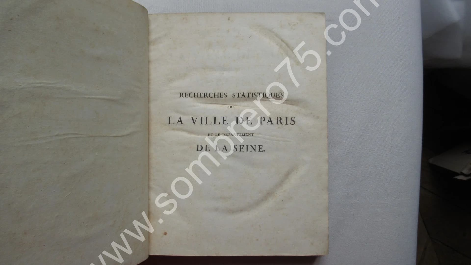 Recherches Statistiques sur la Ville de Paris et le Département de la Seine. 1823 - Image 2