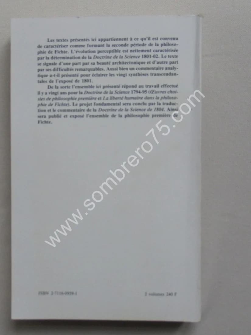 Doctrine de la Science 1801-1802 et textes annexes. 2 Vol. J. G. FICHTE - Image 7
