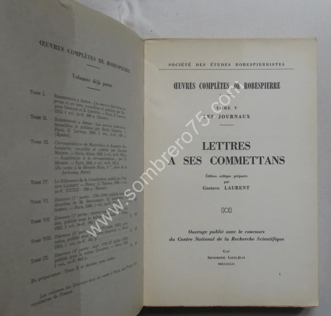 Lettres à ses Comittans. Tome V Oeuvres Complètes - Image 3