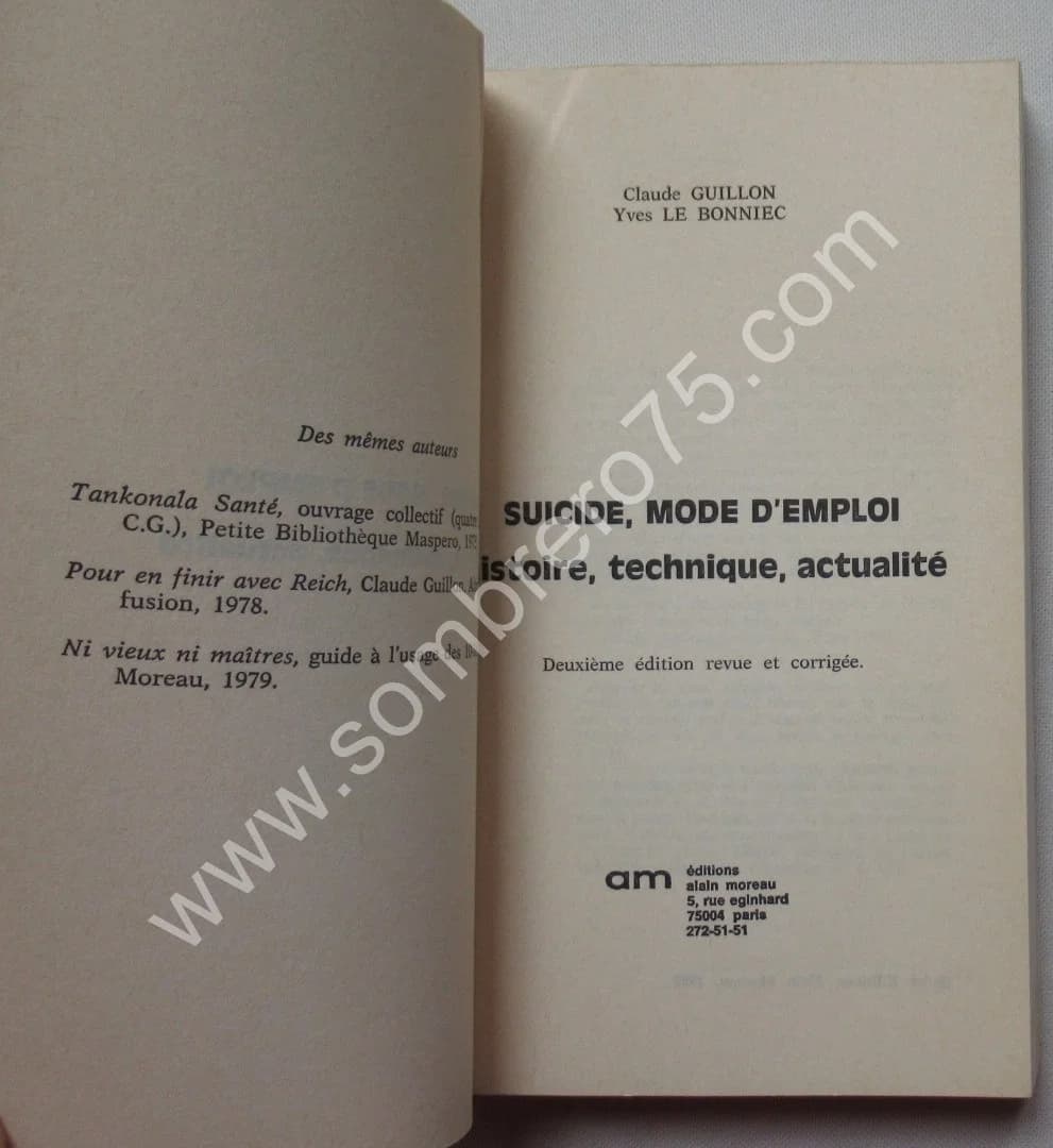 Suicide Mode d'Emploi. - Yves Le Bonniec - Image 3