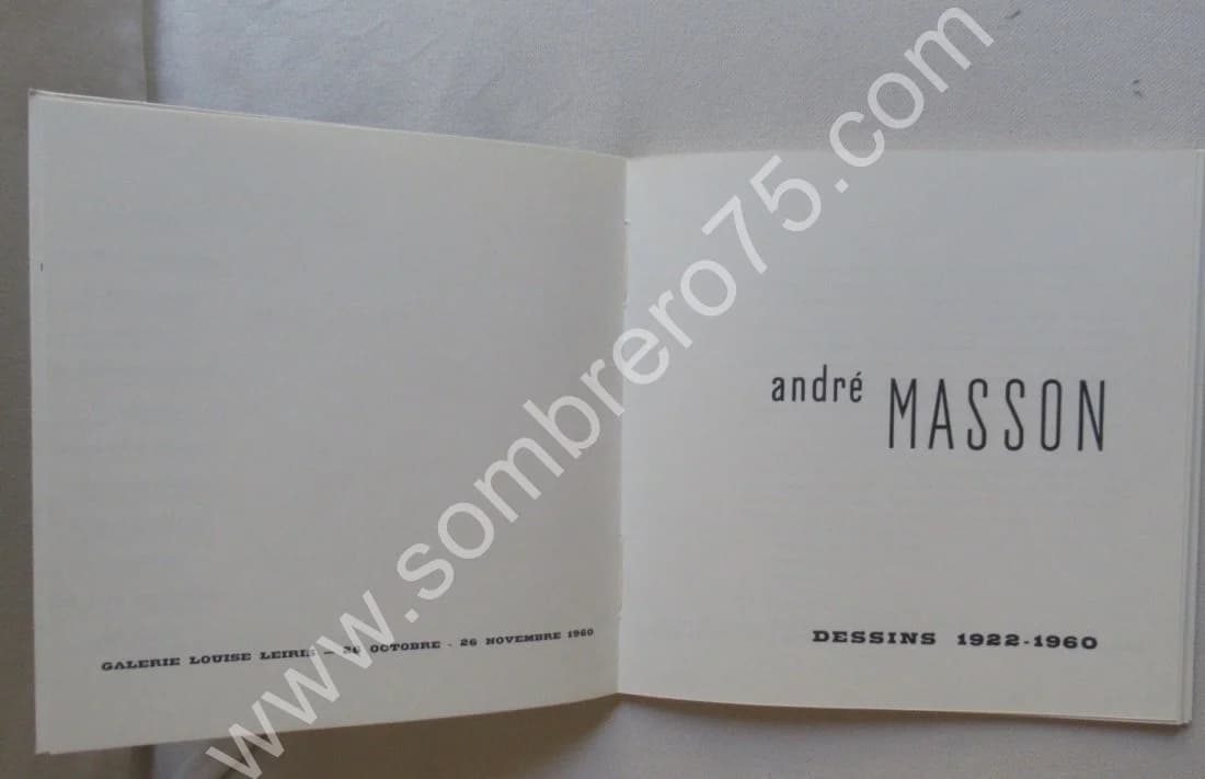 André MASSON Dessins 1922-1960. Galerie Leiris - Image 3