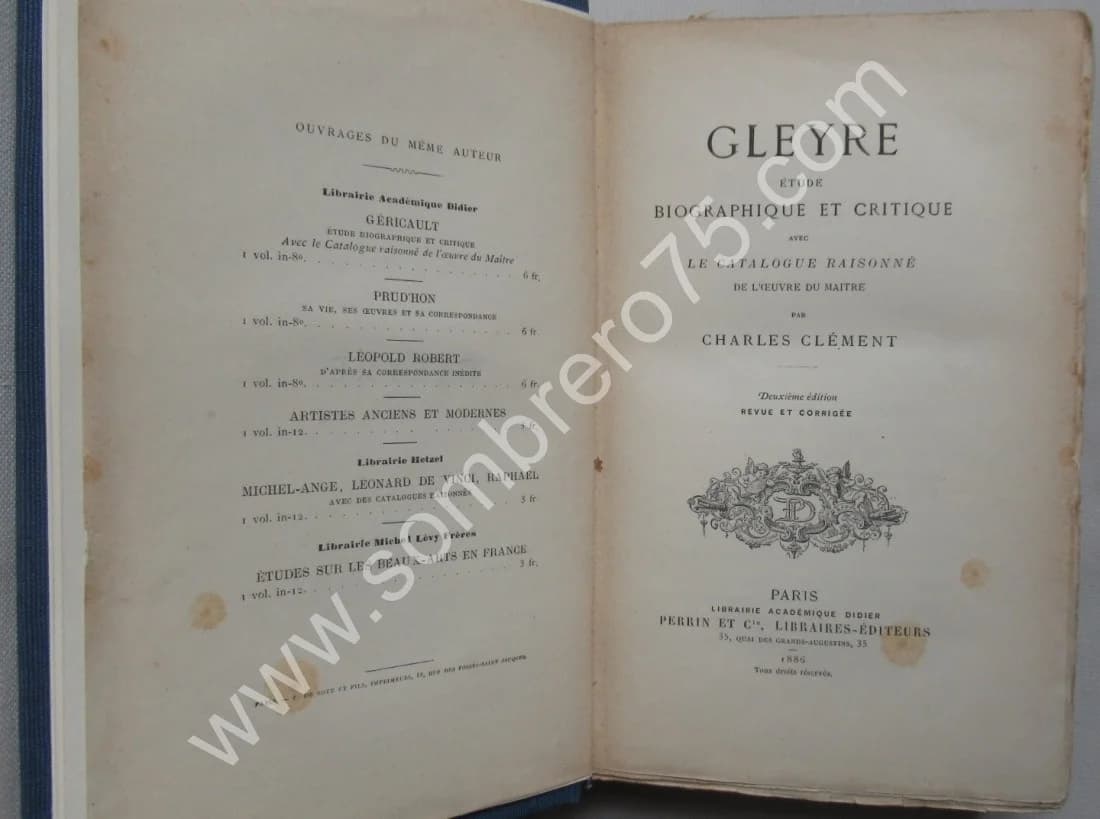 Gleyre - Etude - Catalogue Raisonné. Charles CLEMENT 1886 - Image 3