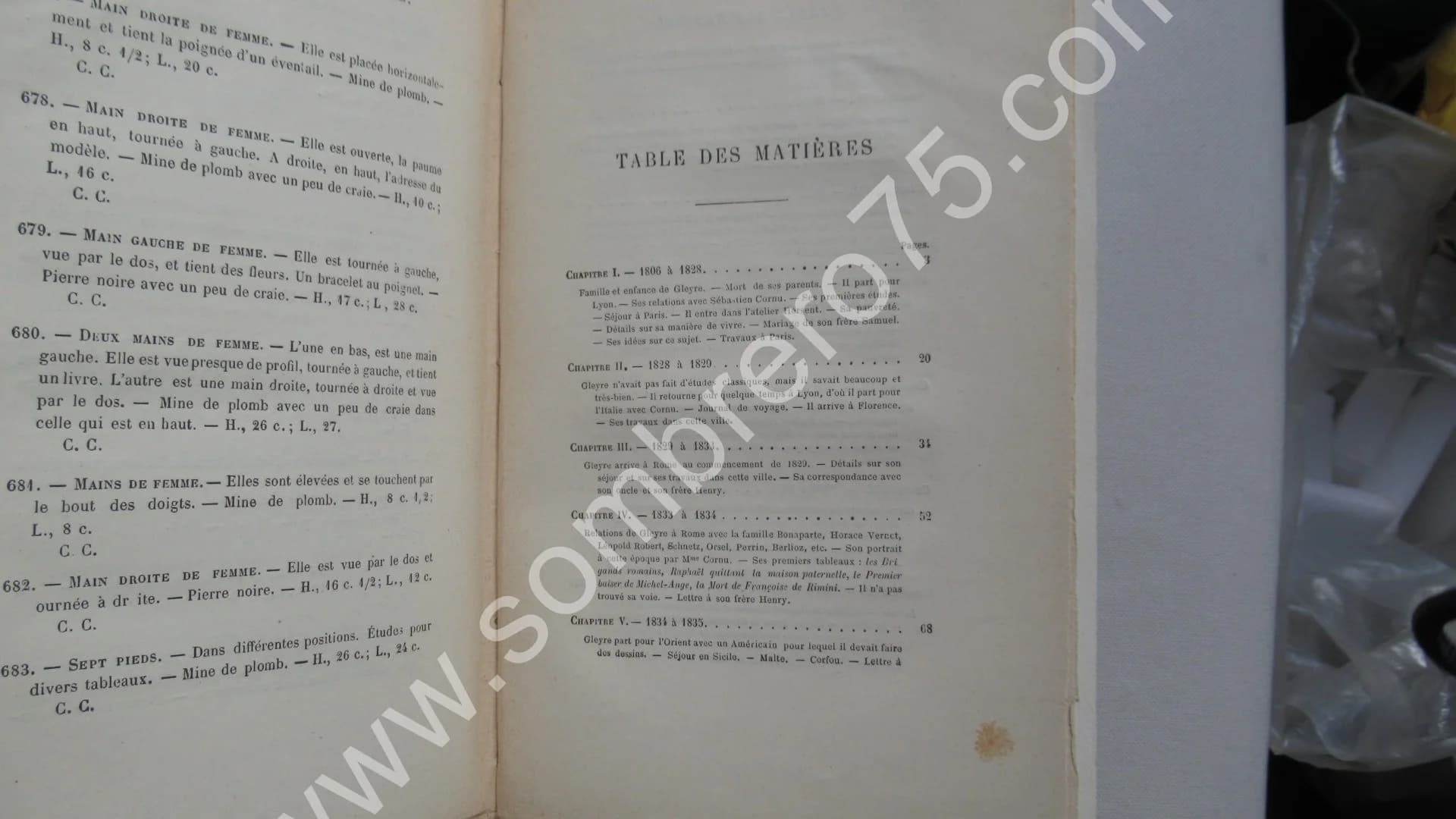 Gleyre - Etude - Catalogue Raisonné. Charles CLEMENT 1886 - Image 7