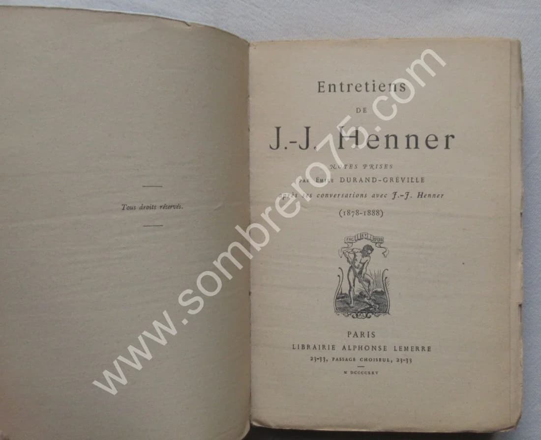 Entretiens de J J HENNER. Emile DURAND GREVILLE (1878-1888) - Image 3