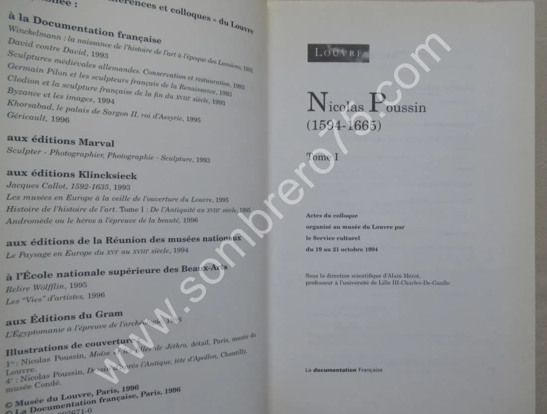Nicolas Poussin 1594-1665 - 2 Tomes - Colloque 19/21 octobre 1994 - Image 3