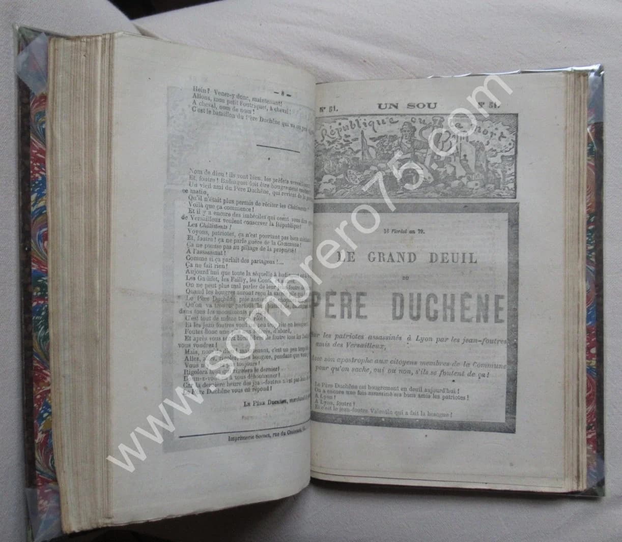 Le Père DUCHENE. Gazette de la Révolution. 68 Numéros + 5 Numéros. 1871 - Image 5