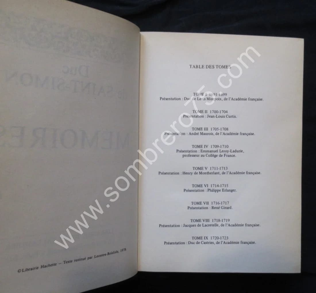Duc de Saint Simon - Mémoires Saint Simon - 9 Tomes. Tallandier - Image 6