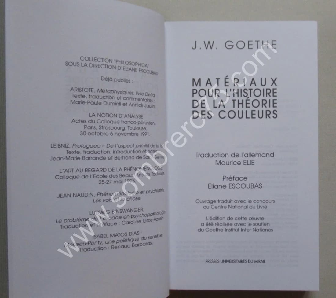 Matériaux pour l'Histoire de la Théorie des Couleurs. J.W. GOETHE - Image 3