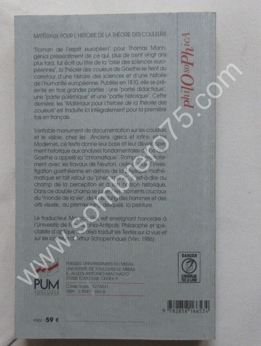 Matériaux pour l'Histoire de la Théorie des Couleurs. J.W. GOETHE - Image 8