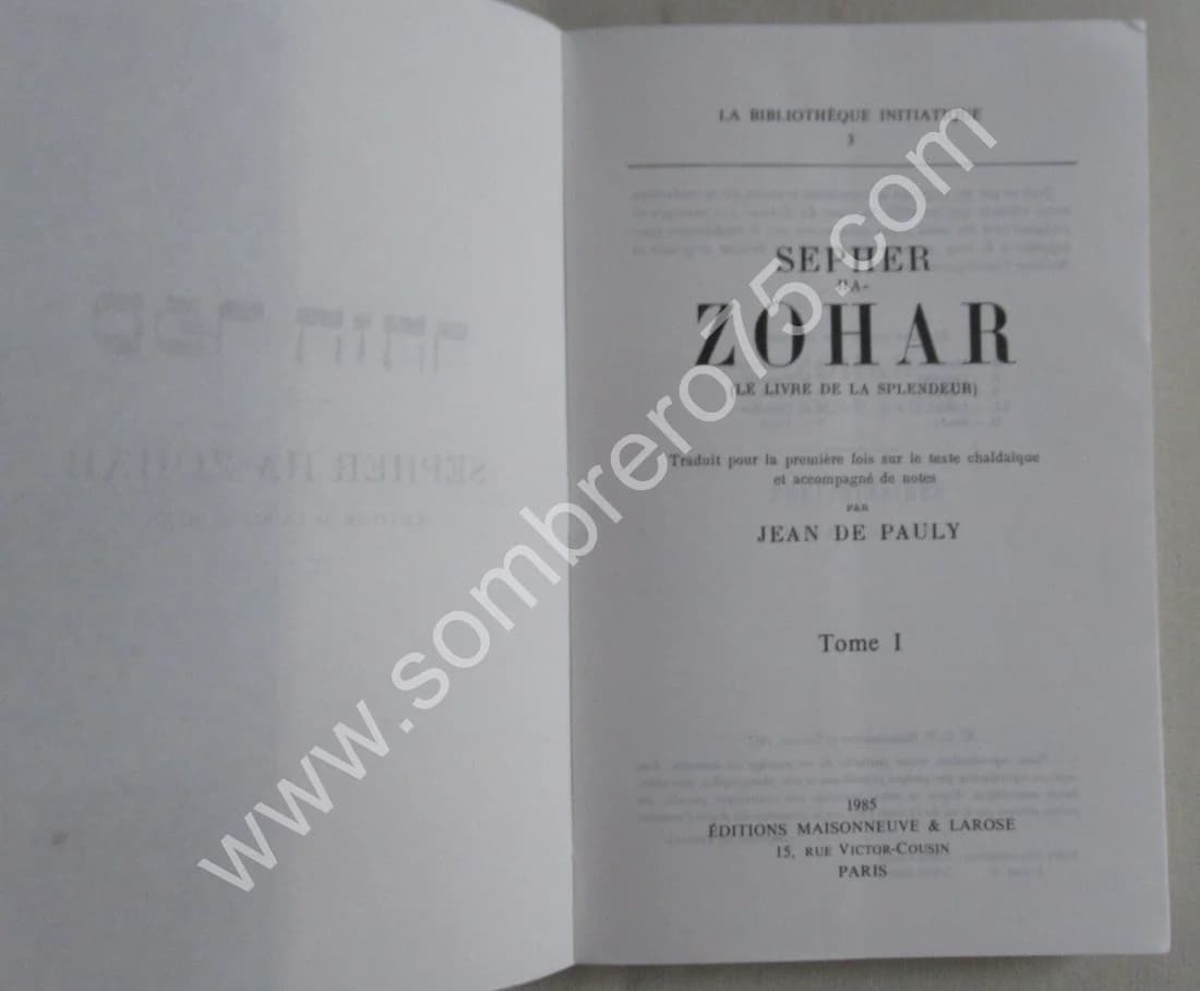Sepher Ha Zohar Le Livre de la Splendeur. 6 volumes - Image 3