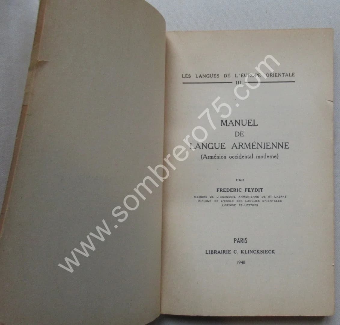 Manuel de Langue Arménienne. Arménien Occidental Moderne. Fréd. FEYDIT - Image 3