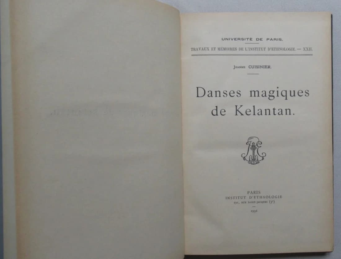 Danses Magiques de Kelantan 1936. Institut Ethnologie Vol XXII.J CUISINIER - Image 3