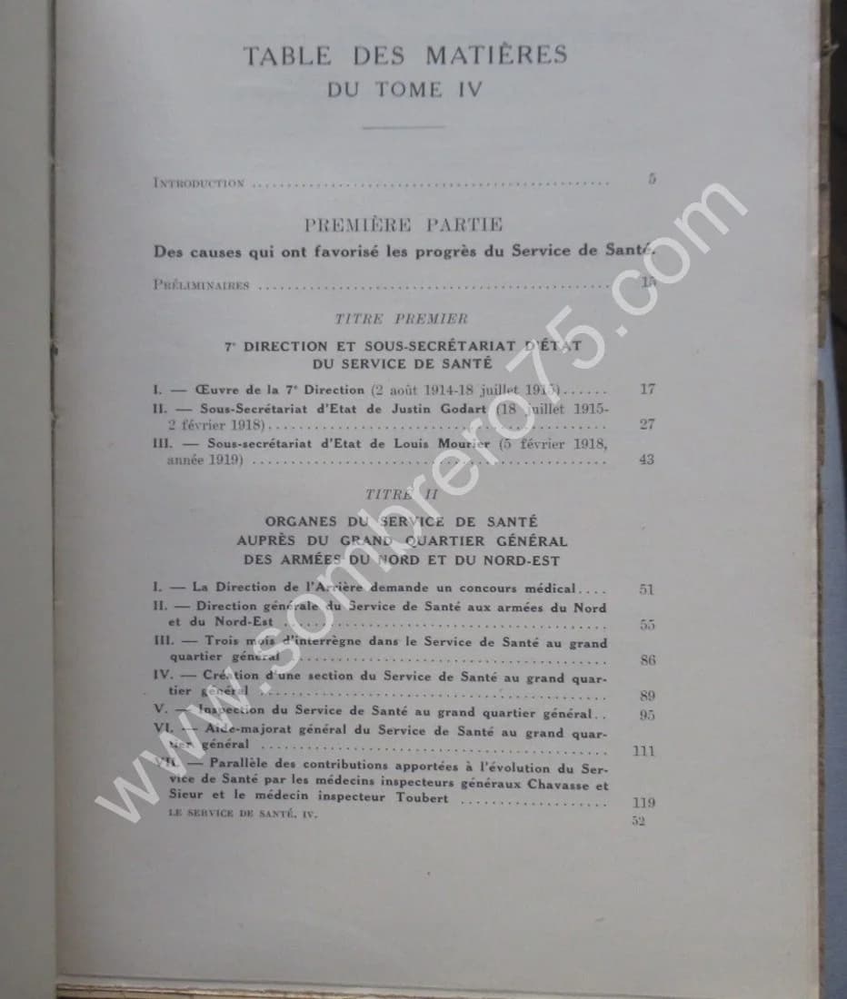 Le Service de Santé pendant la Guerre 1914-1918. 4 tomes. Gal MIGNON - Image 6